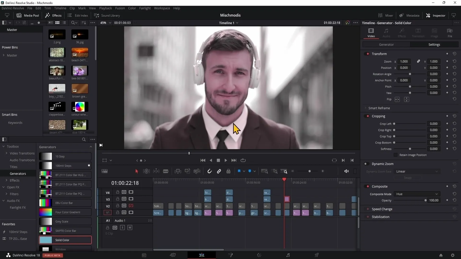 DaVinci Resolve: Míšič metody pro kreativní korekce barev