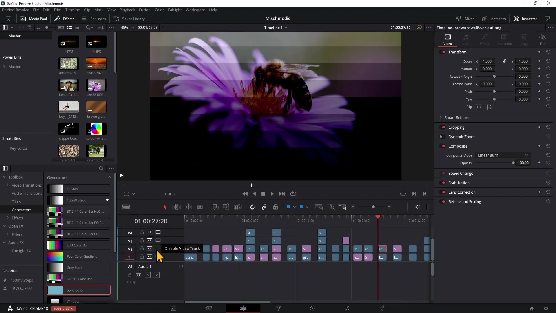 DaVinci Resolve: Míchací módy pro kreativní korekce barev