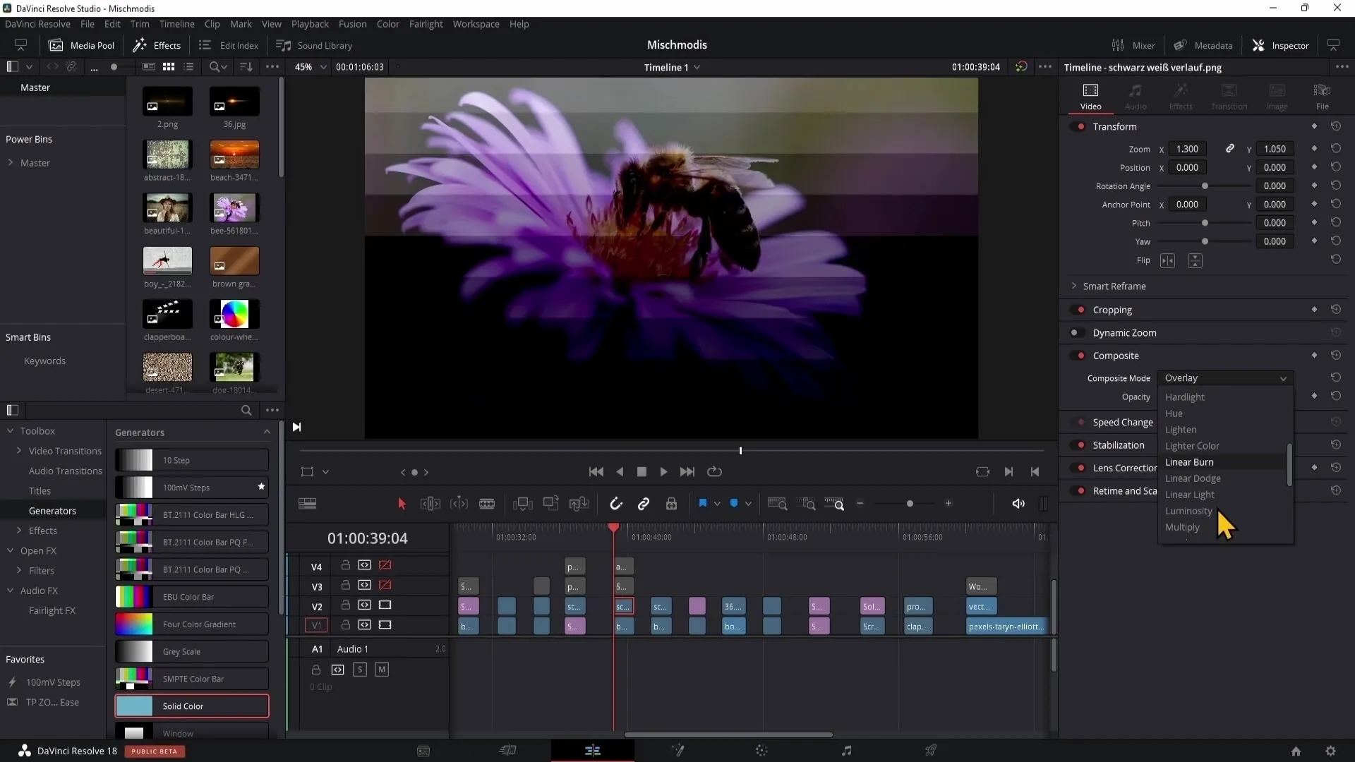 DaVinci Resolve: Režimy kompozice - Kompletní průvodce