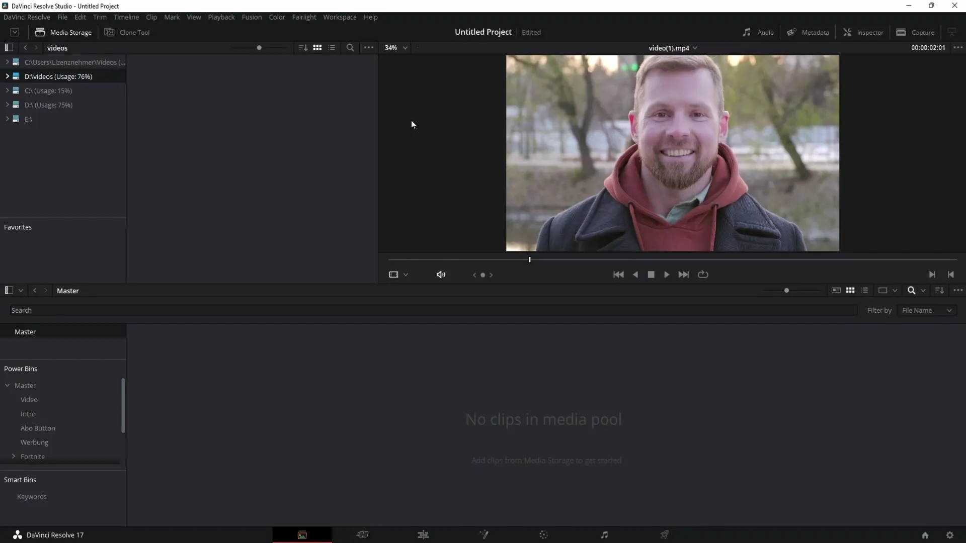 Vytvoření bezpečné zálohy souborů v programu DaVinci Resolve