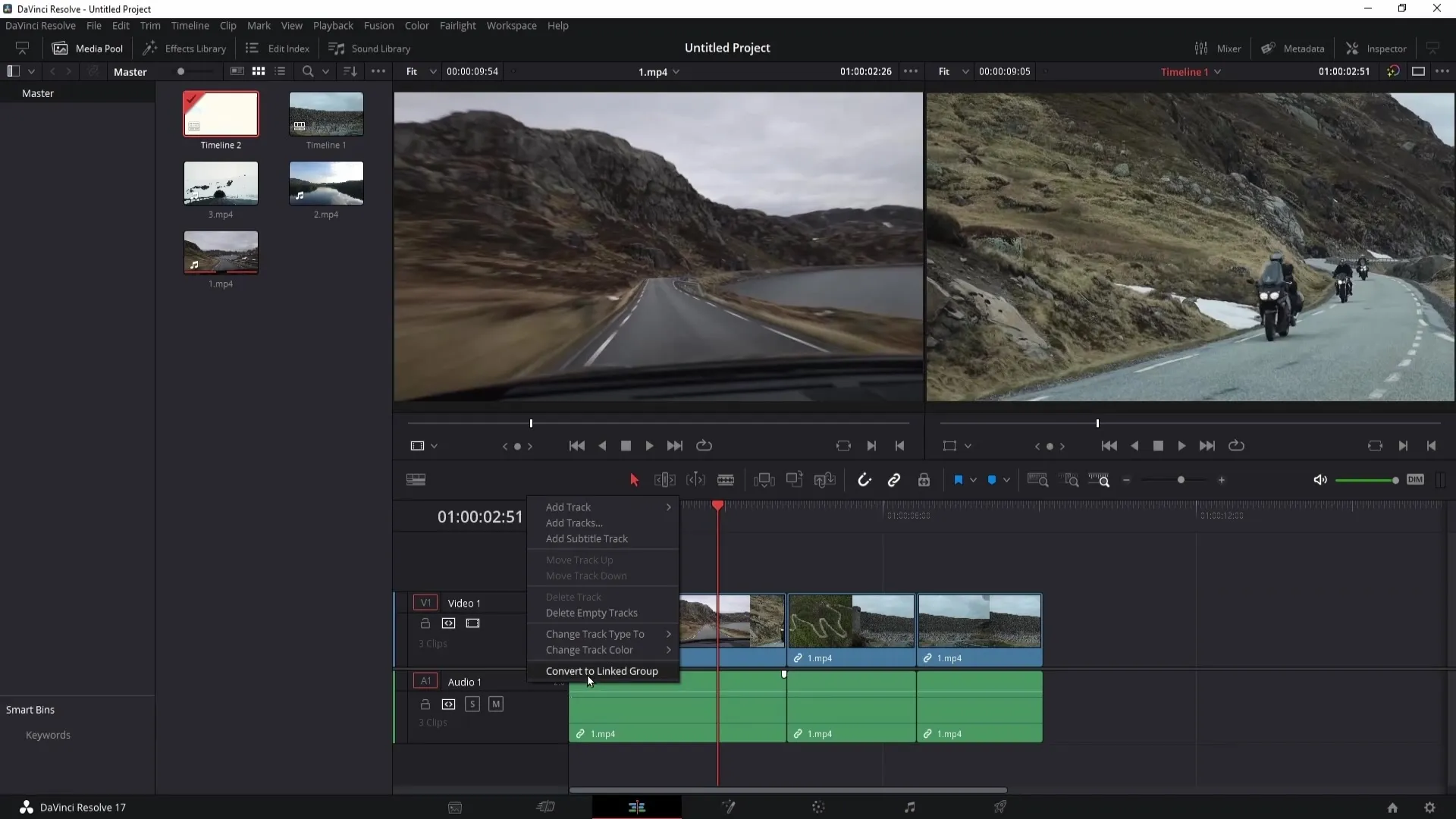 Efektivní využití časové osy v programu DaVinci Resolve