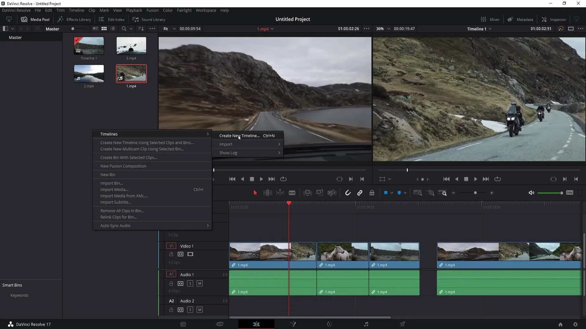 Efektivní využití časové osy v programu DaVinci Resolve