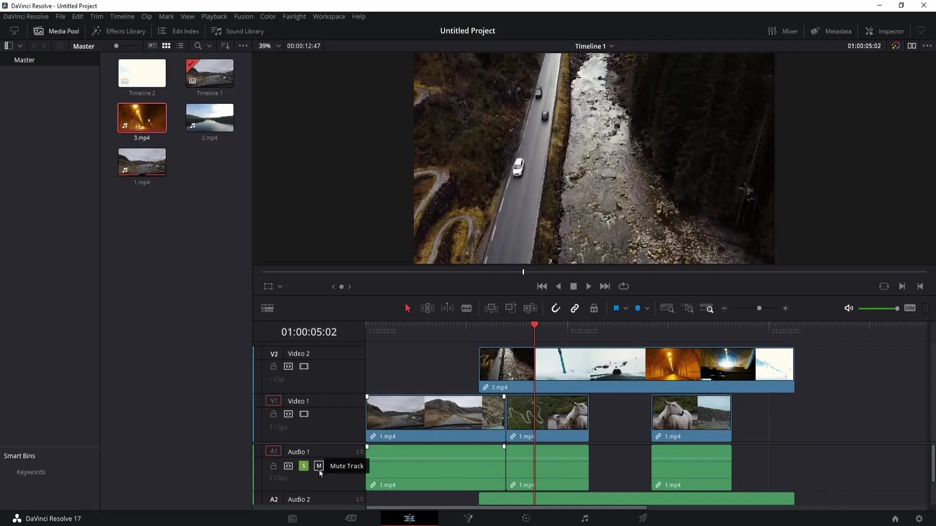 Efektivní využití časové osy v programu DaVinci Resolve