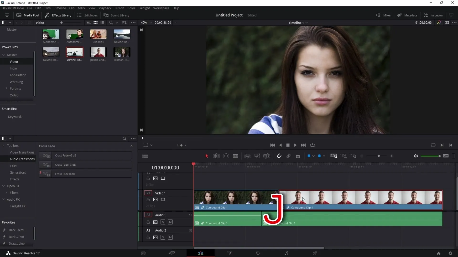 Zvládni J- a L-cuty v DaVinci Resolve