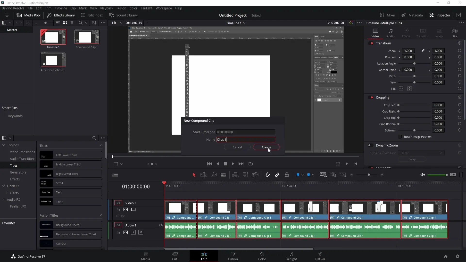 Spojení klipů v programu DaVinci Resolve - postup od kroku kroku