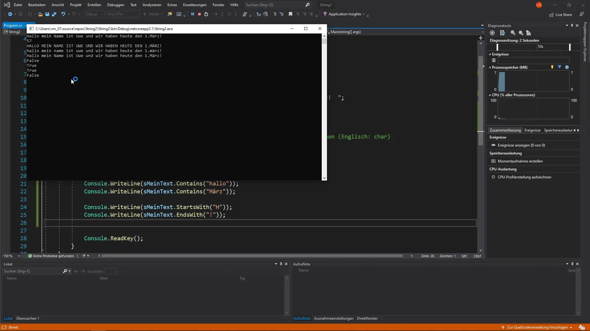 C# String-Methoden im Detail: Suchen und Ändern