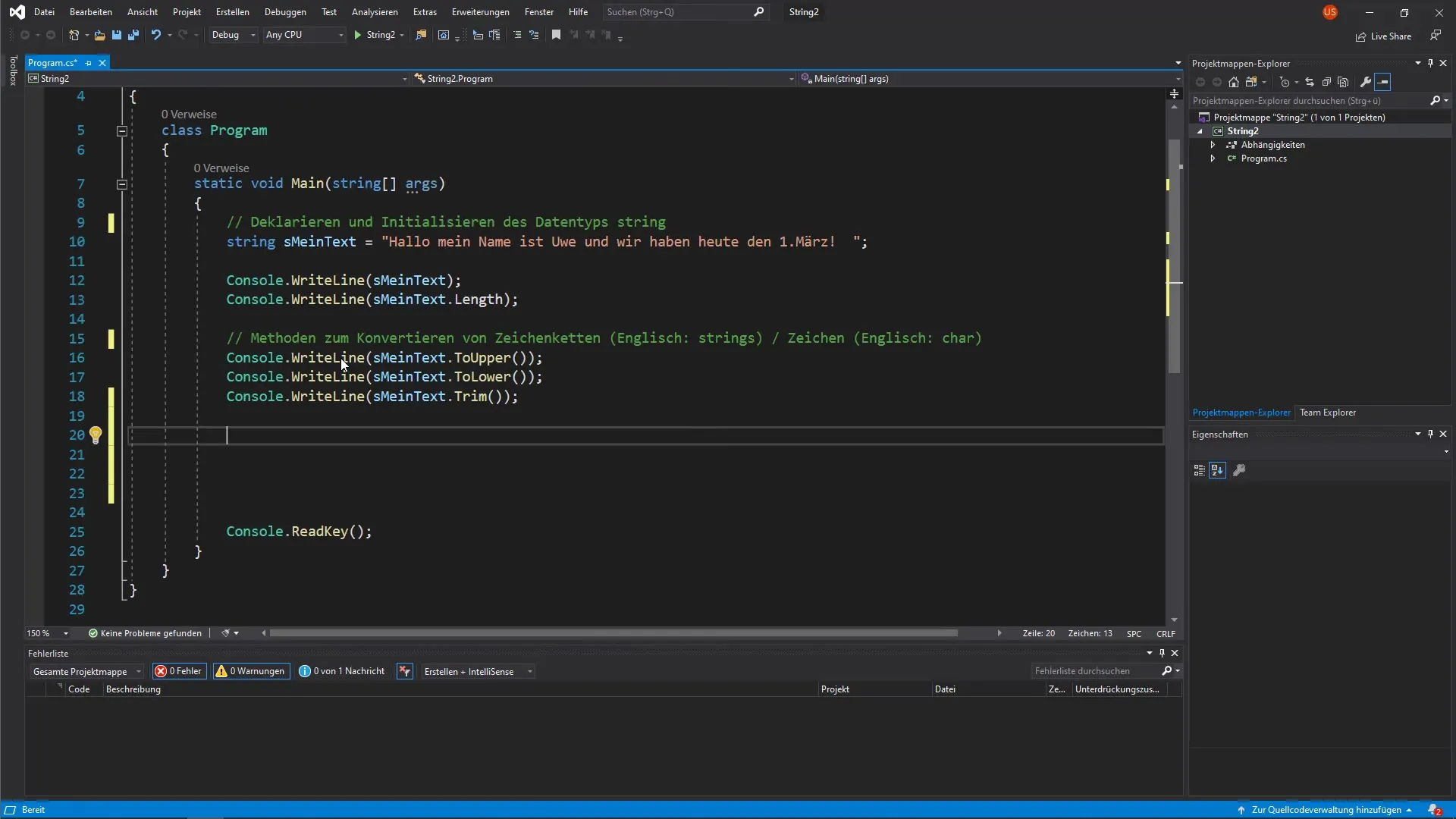 C# String-Methoden im Detail: Suchen und Ändern