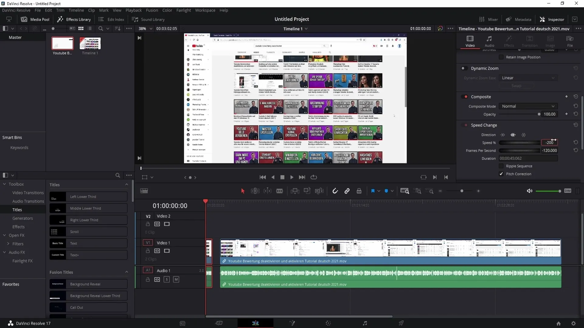 Videa v DaVinci Resolve přehrávat pozpátku - jednoduchý návod