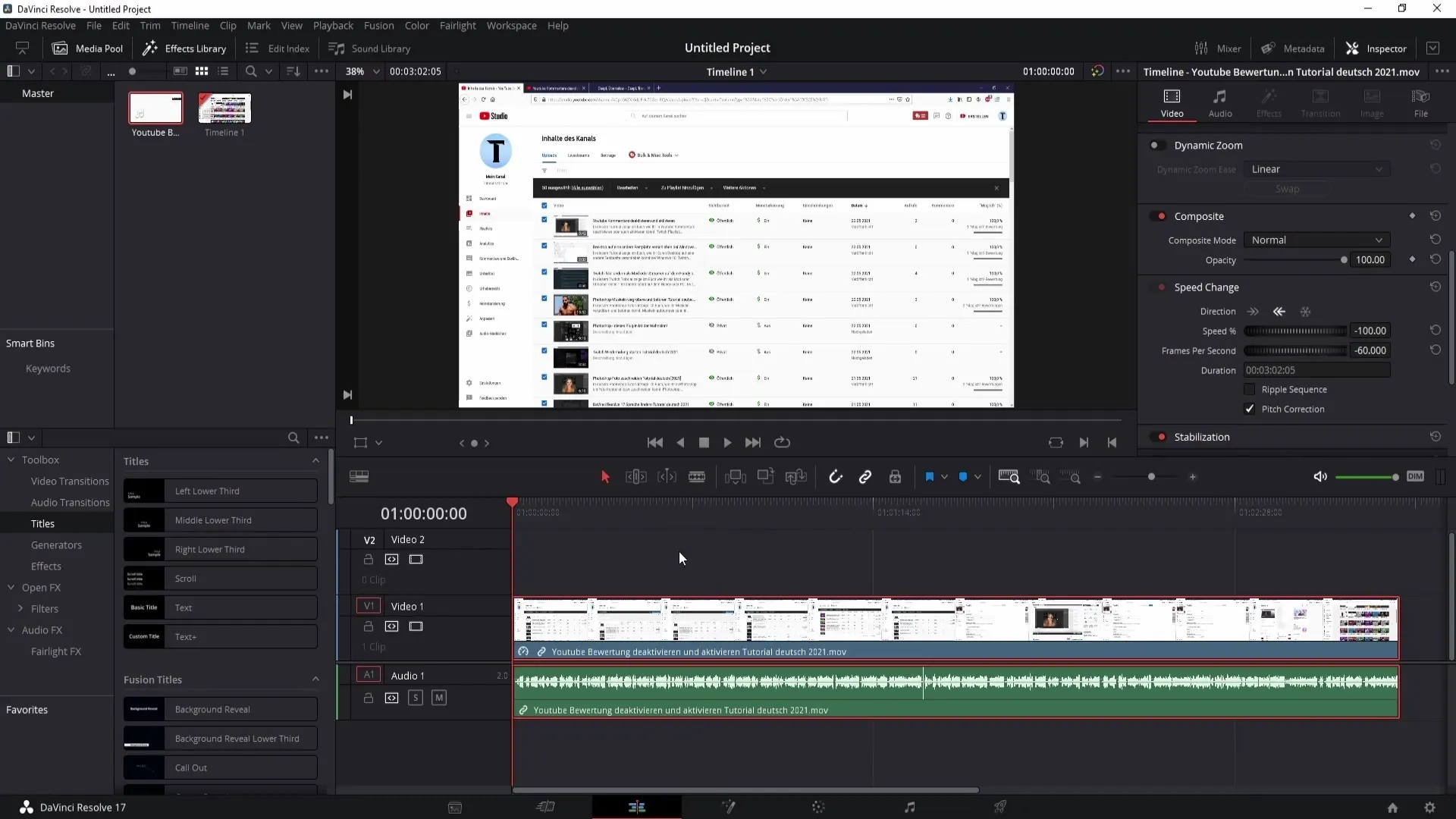 Videa v DaVinci Resolve přehrávat pozpátku - Jednoduchý návod