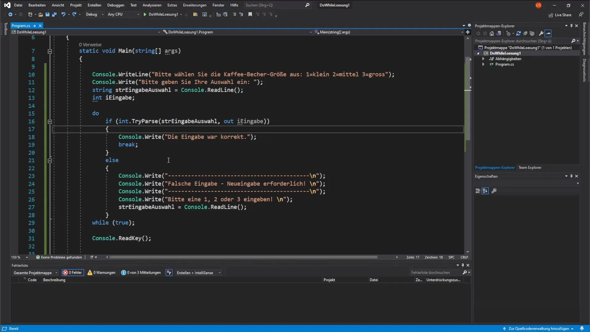 Do-While-Schleife effektiv in C# einsetzen Do-While-Schleife effektiv in C# einsetzen