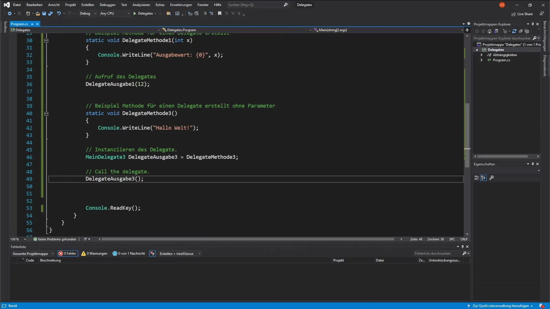 C# Delegates: Flexibel Methoden verknüpfen