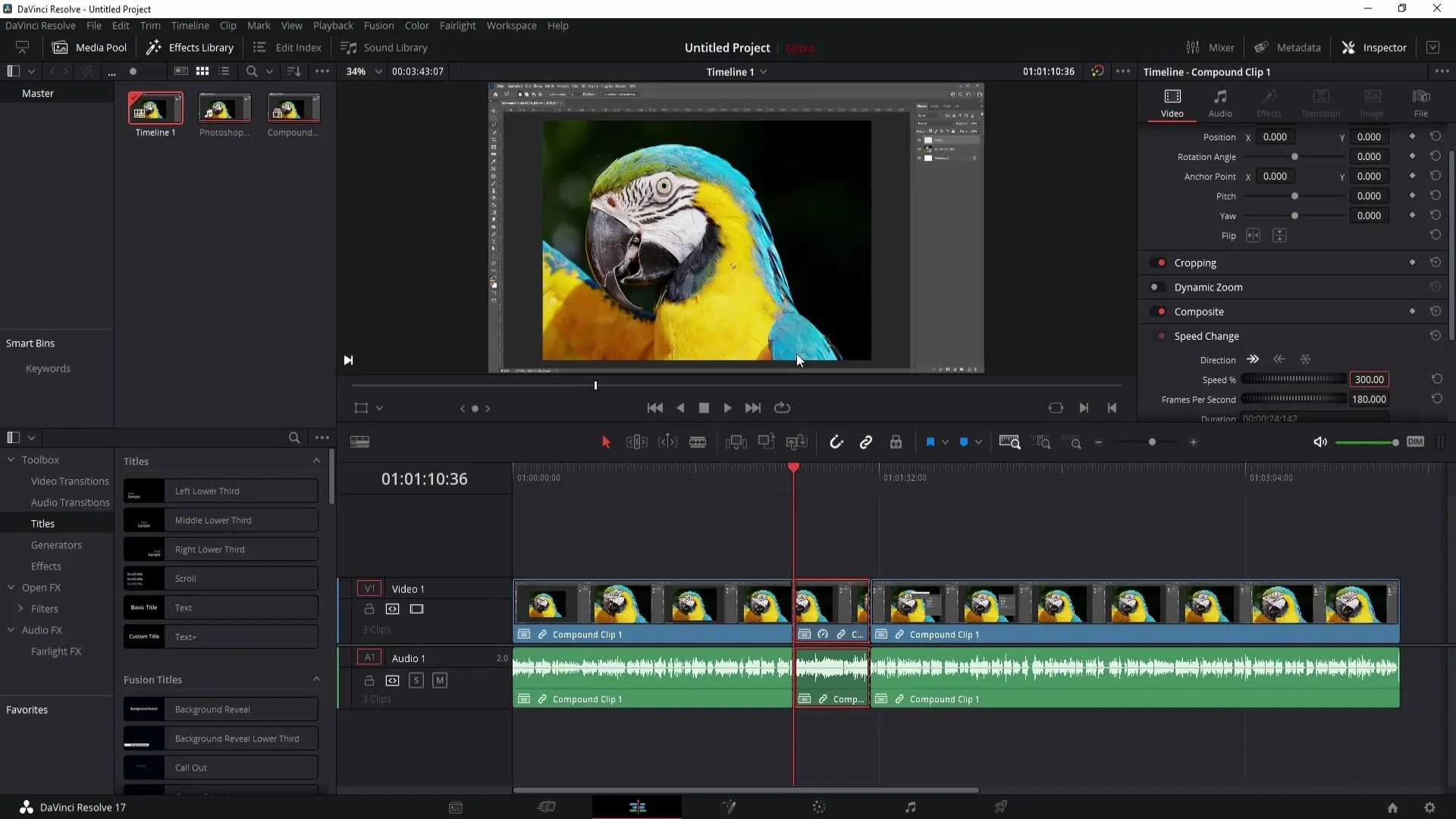 DaVinci Resolve: Upravení rychlosti klipů a zvuku