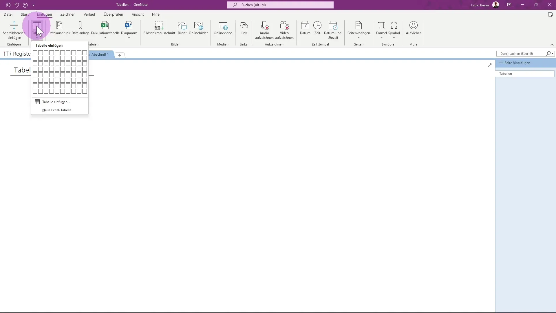 Effiziente Tabellenarbeit in OneNote