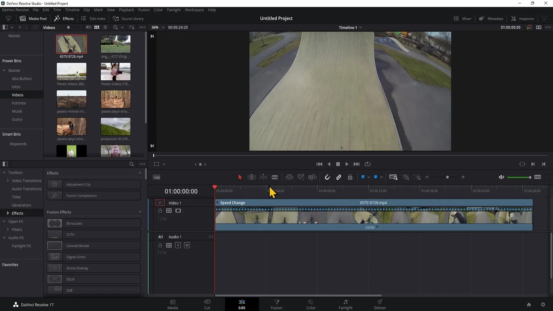Návod k použití ovládacích prvků pro upravení času v programu DaVinci Resolve