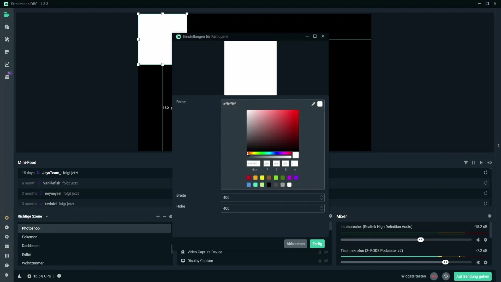 Farbflächen in Streamlabs OBS erstellen – Einfache Anleitung zur Farbquelle Farbflächen in Streamlabs OBS erstellen – Einfache Anleitung zur Farbquelle