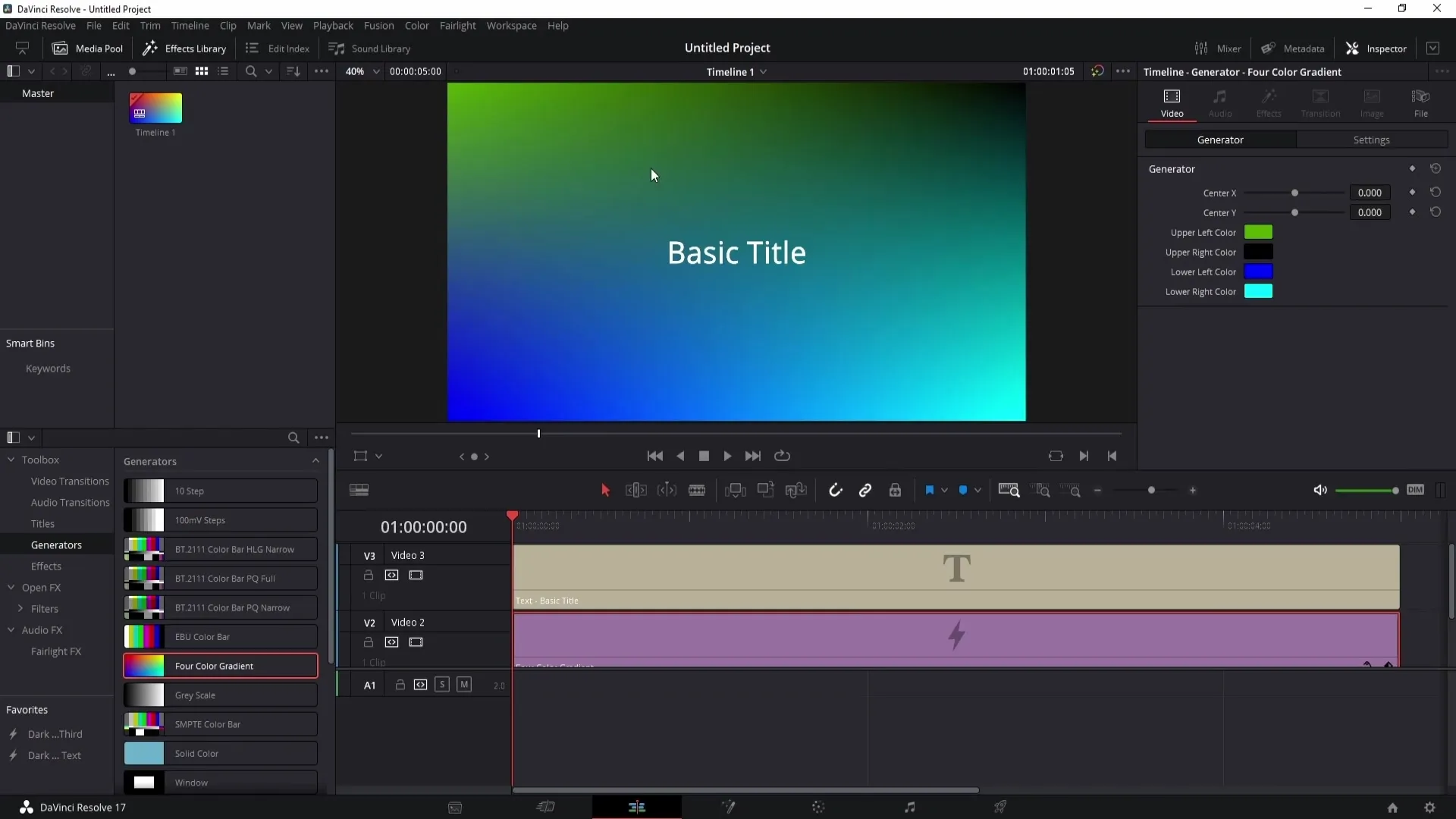 Vytvoření barevného pozadí v programu DaVinci Resolve – Podrobný návod