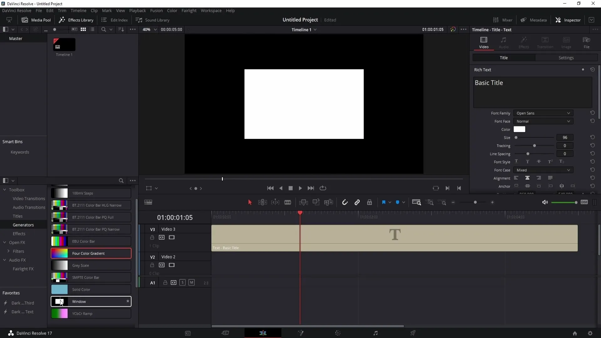 Vytvoření barevného pozadí v DaVinci Resolve – Podrobný průvodce