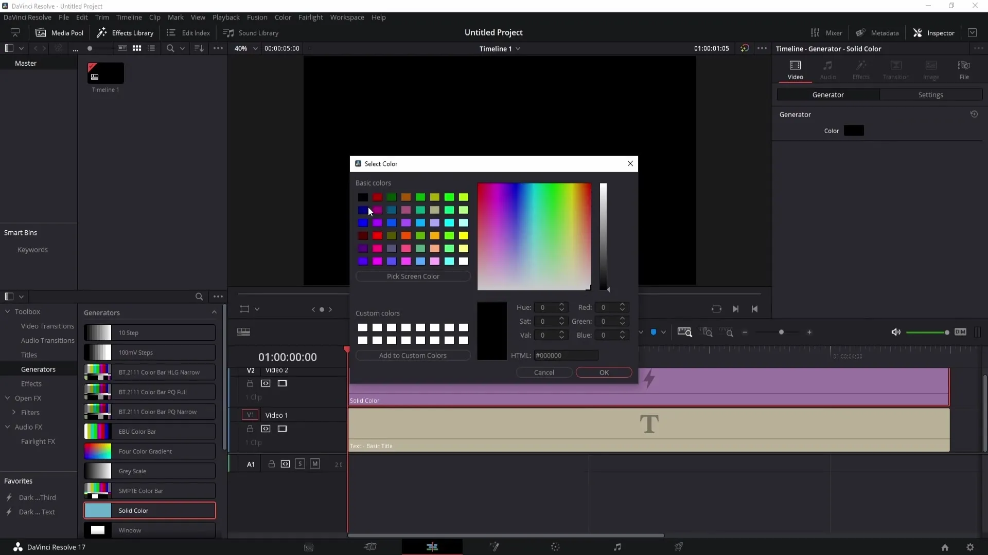 Vytvoření barevného pozadí v programu DaVinci Resolve - Podrobný průvodce