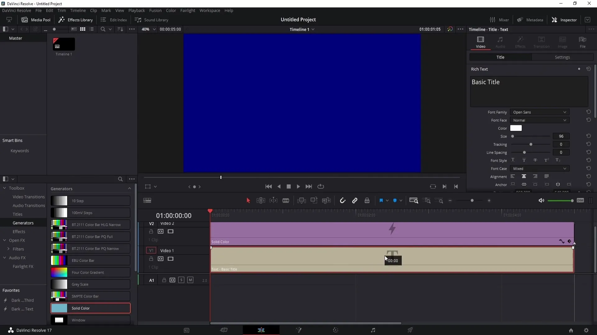 Vytvoření barevného pozadí v programu DaVinci Resolve – Komplexní tutoriál
