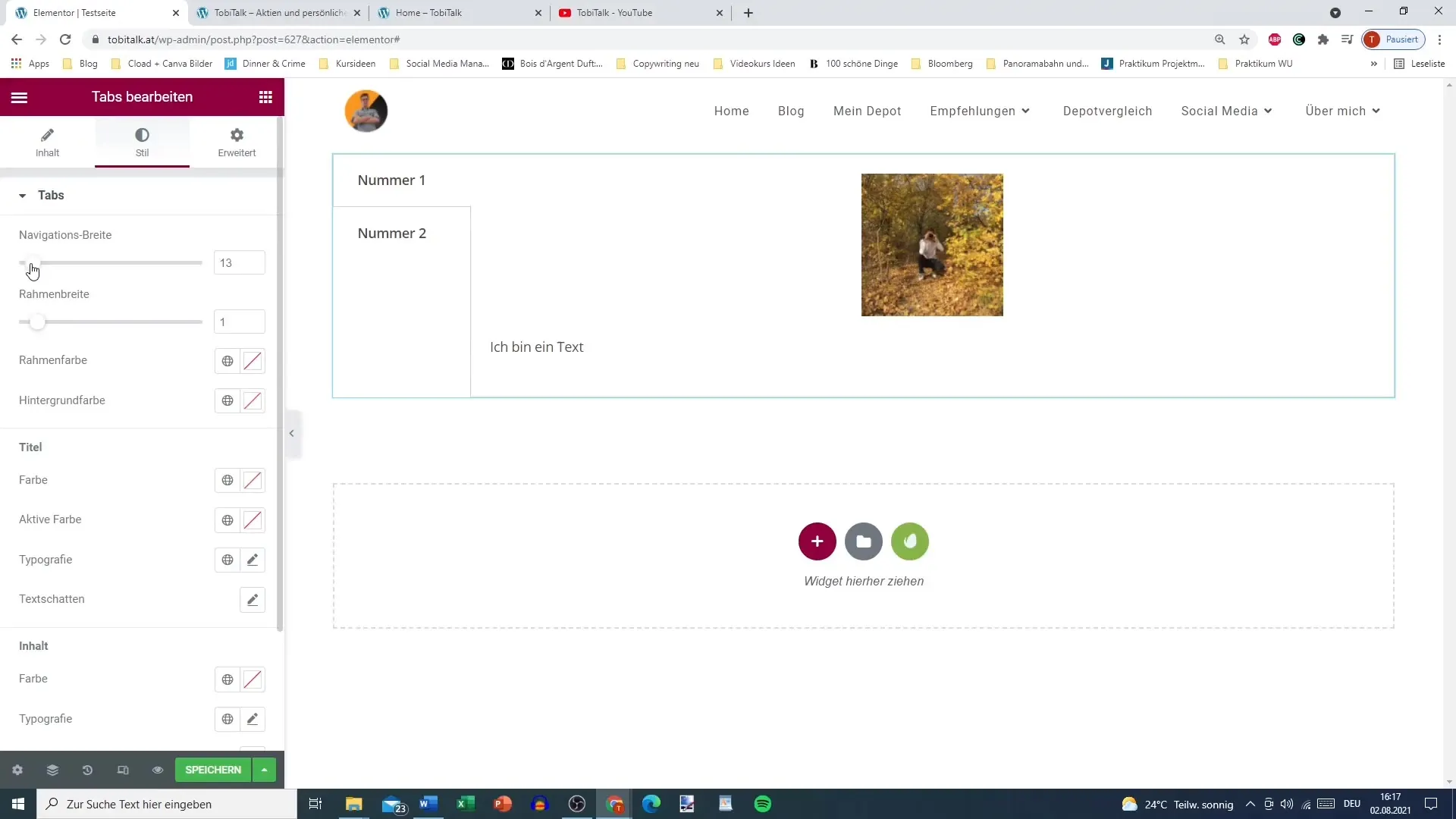 Tabs in Elementor für WordPress – Schritt für Schritt Anleitung Tabs in Elementor für WordPress – Schritt für Schritt Anleitung