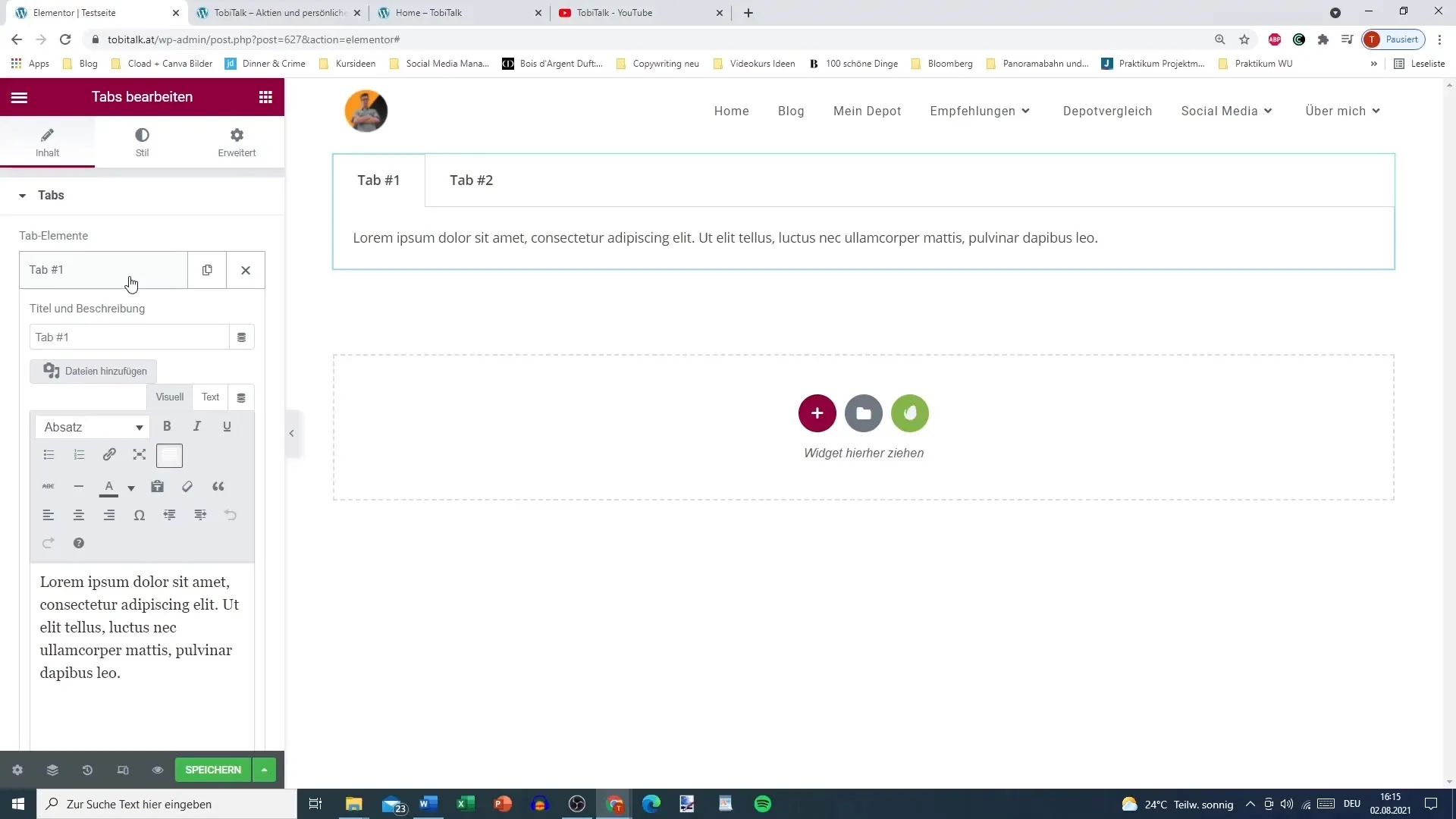 Tabs in Elementor für WordPress – Schritt für Schritt Anleitung Tabs in Elementor für WordPress – Schritt für Schritt Anleitung