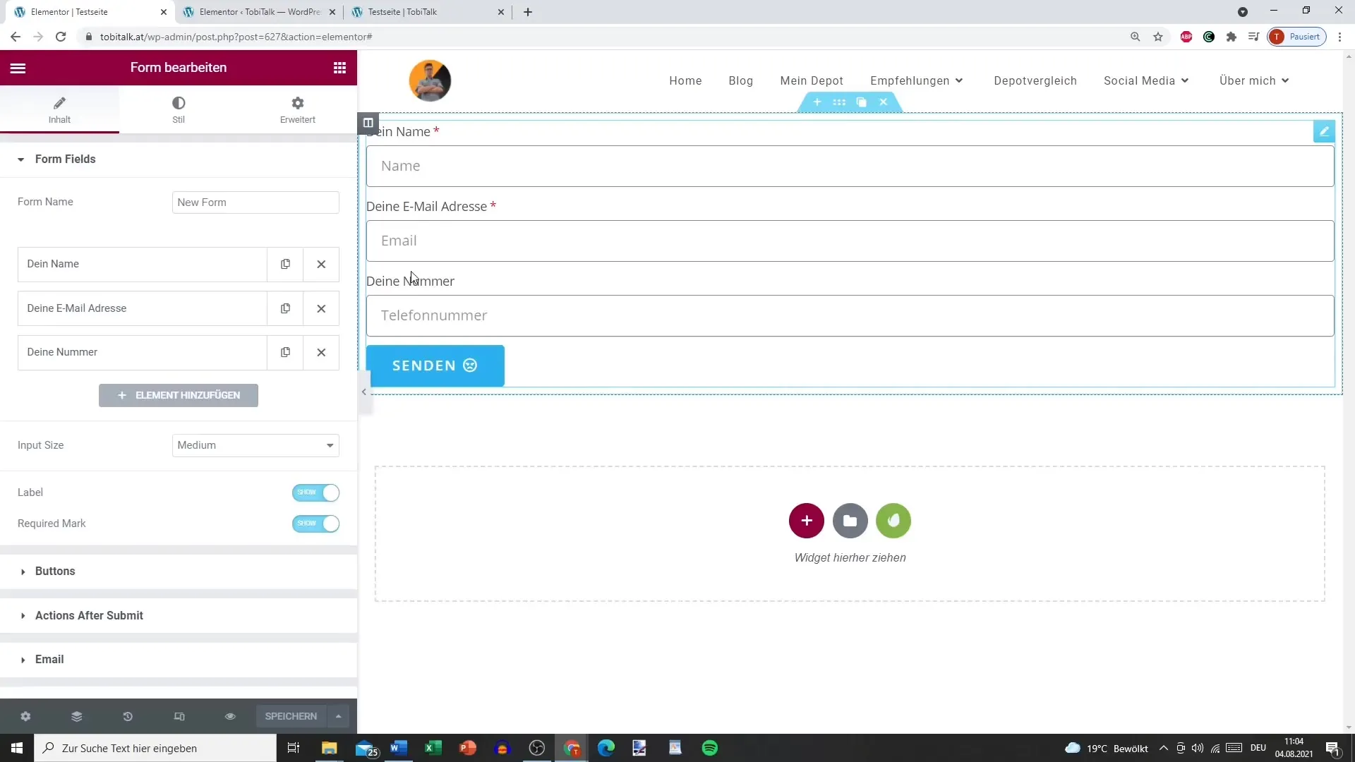 Multistep-Formular erstellen mit Elementor
