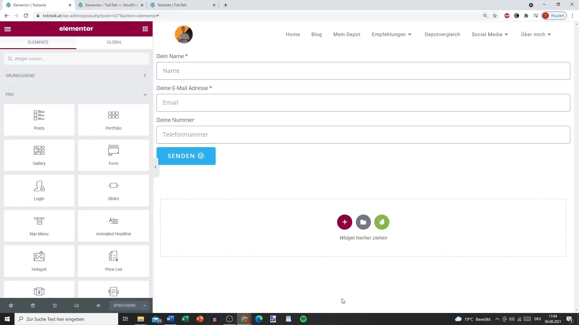 Multistep-Formular erstellen mit Elementor