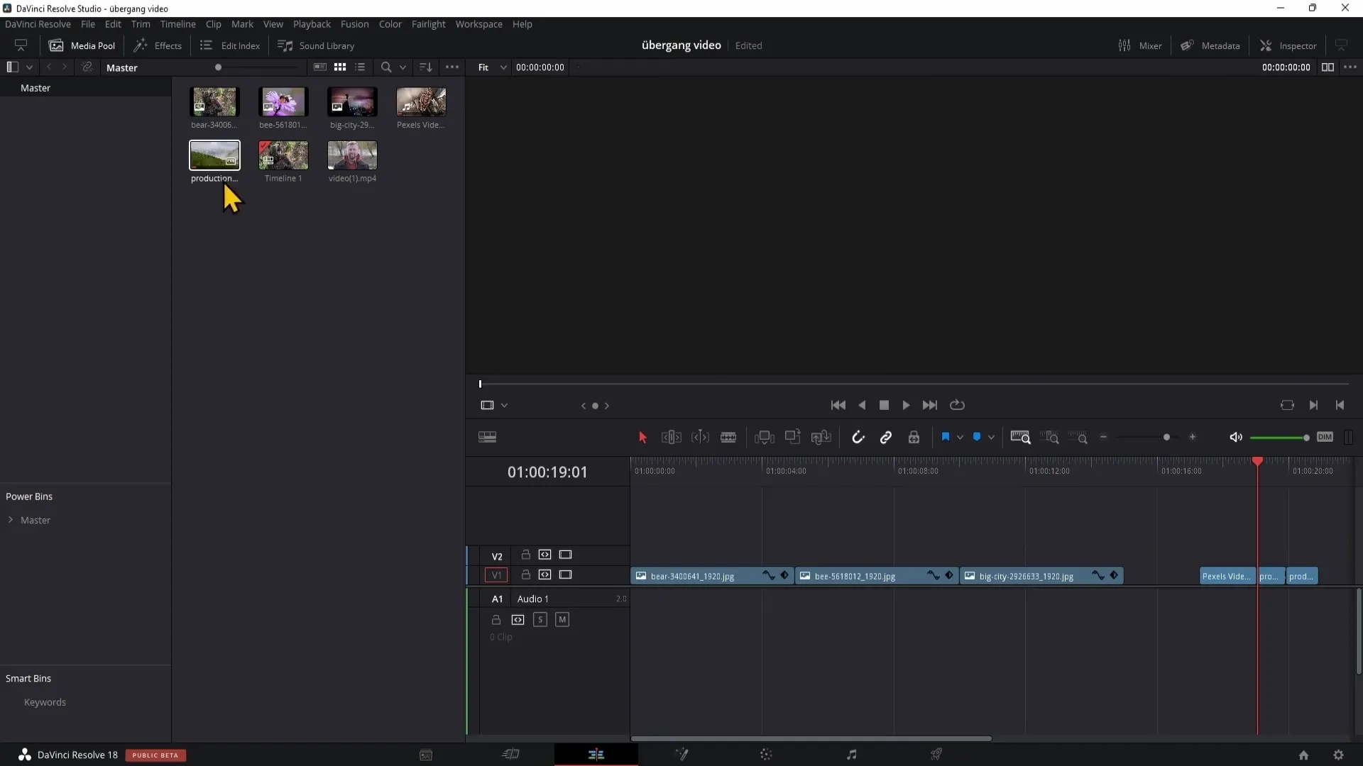 Pracovat kreativně s DaVinci Resolve: Přidání přechodů je jednoduché