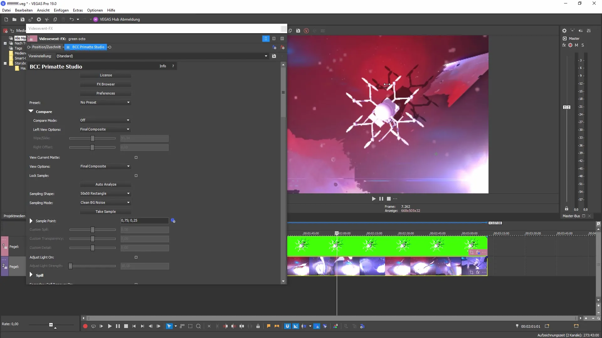 Effektiver Einsatz von Boris FX Primatte Studio in MAGIX VEGAS Pro 19
