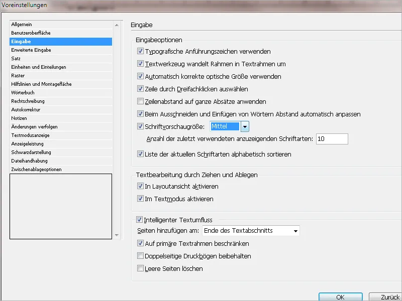 Προεπιλεγμένες ρυθμίσεις στο Adobe InDesign