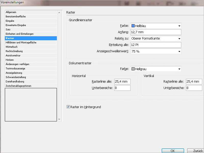 Προεπιλεγμένες ρυθμίσεις στο Adobe InDesign