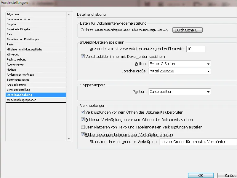 Προεπιλεγμένες ρυθμίσεις στο Adobe InDesign