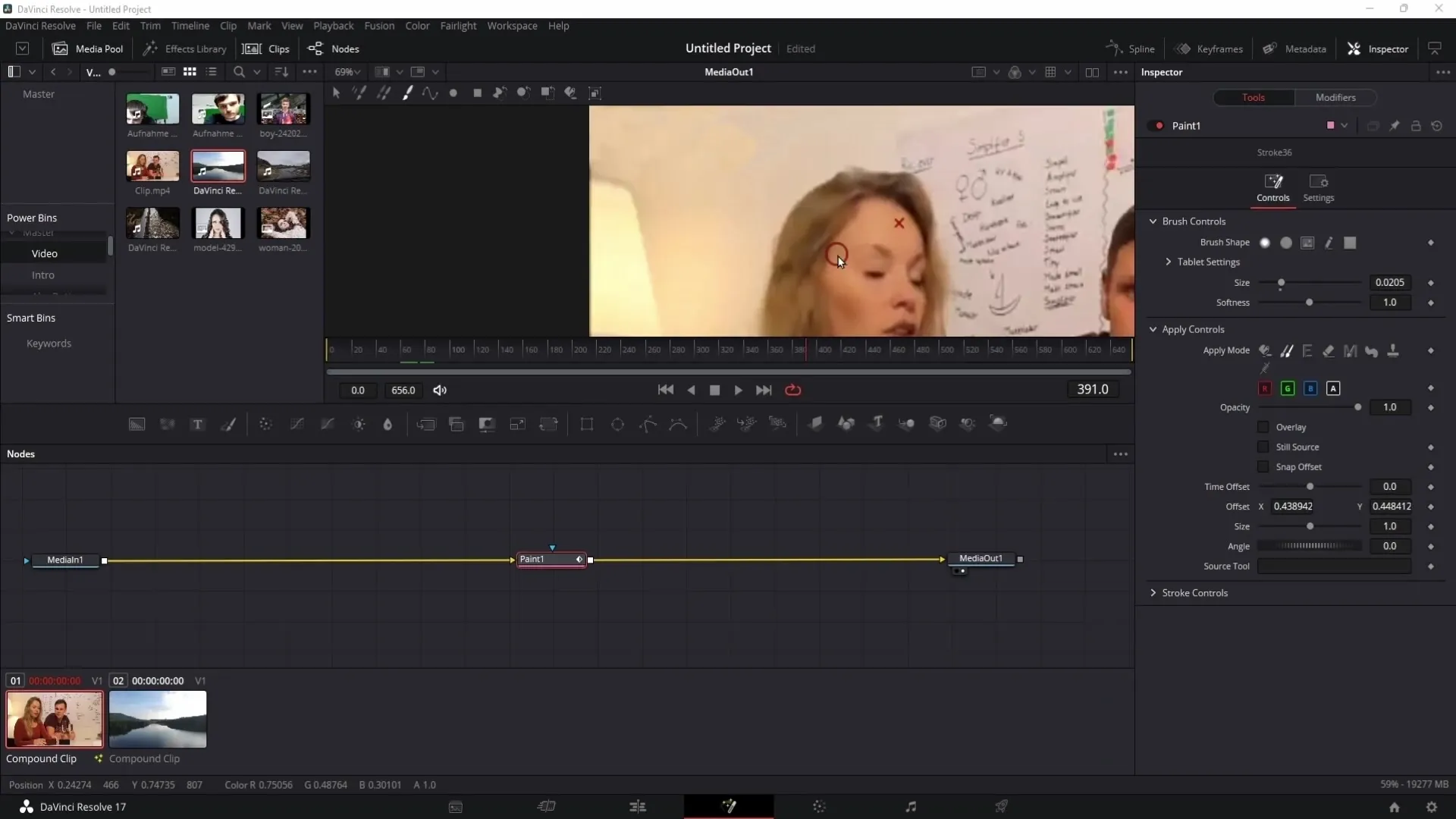 Odstranění vodoznaku v DaVinci Resolve - Postupné kroky