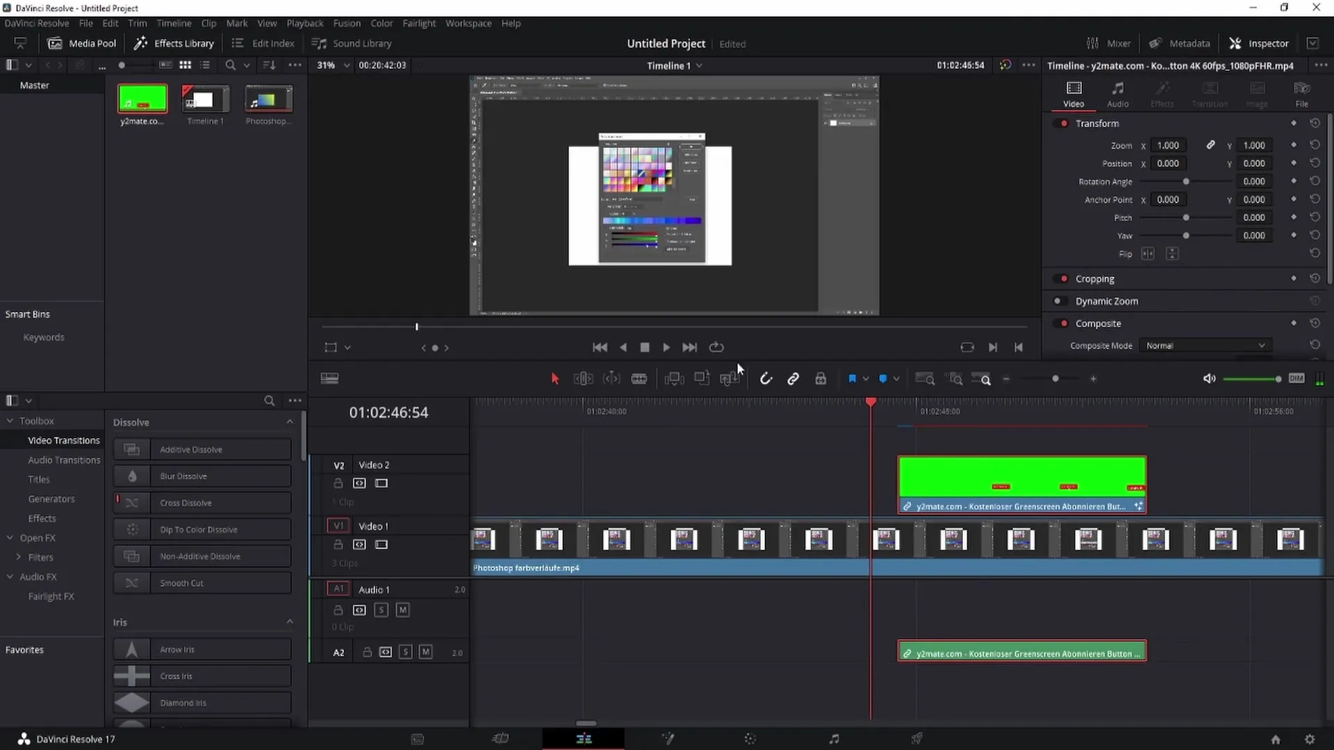 Odstranění greenscreenu v programu DaVinci Resolve - Návod krok za krokem
