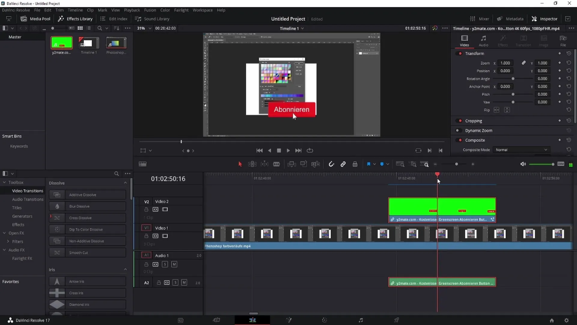 Odstranění greenscreenu v programu DaVinci Resolve - Návod krok za krokem