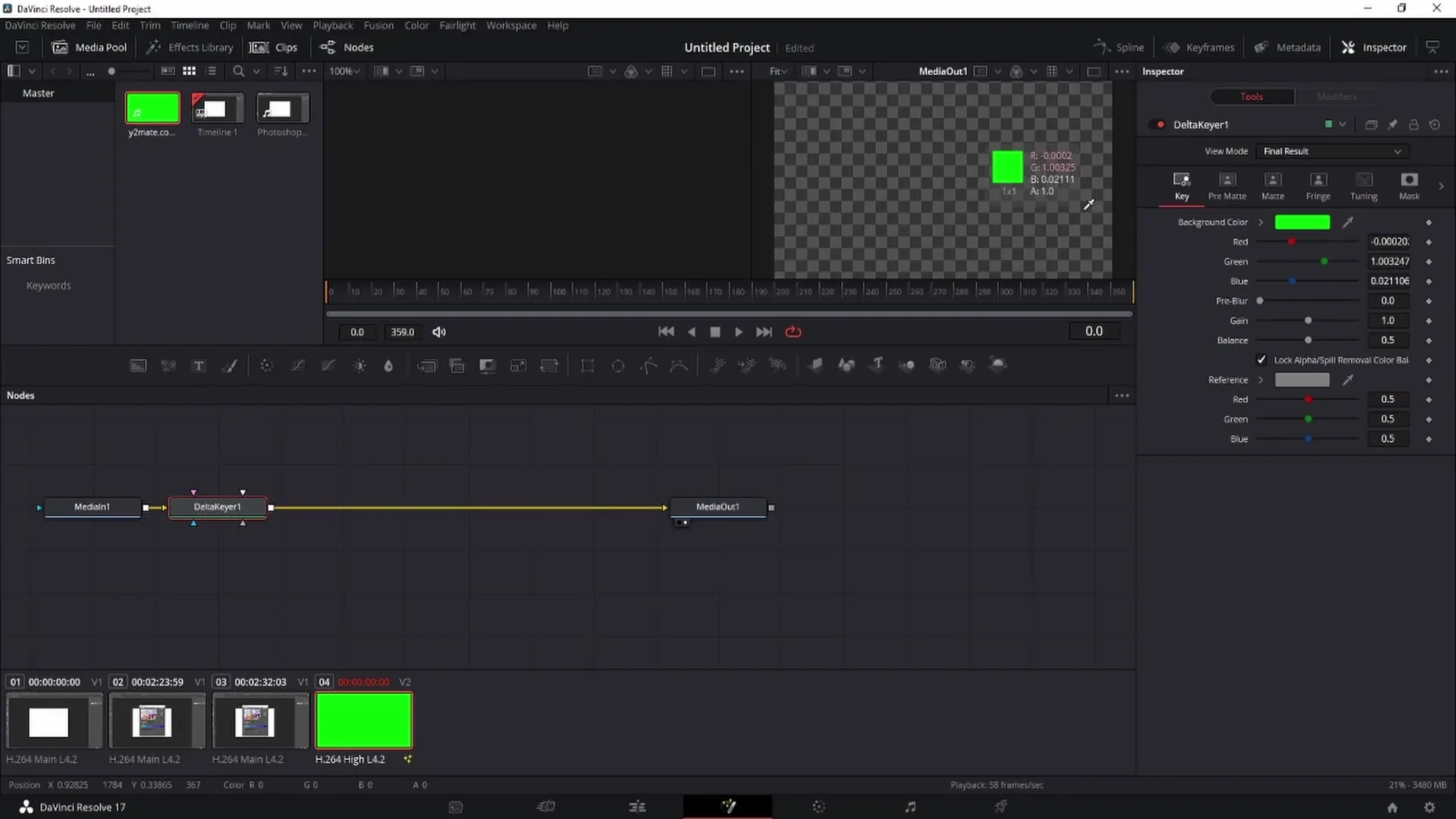 Odstranění greenscreenu v DaVinci Resolve - Návod krok za krokem