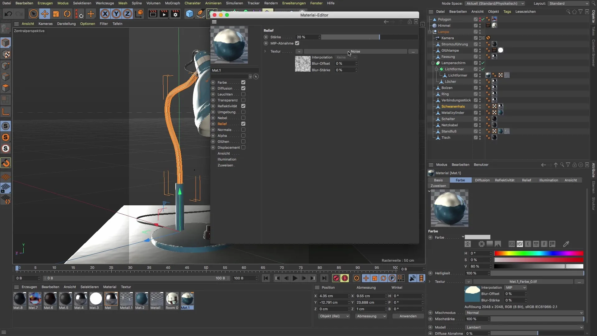 Transformați PBR-Materialien în BodyPaint 3D PBR-Materiale în BodyPaint 3D convertit