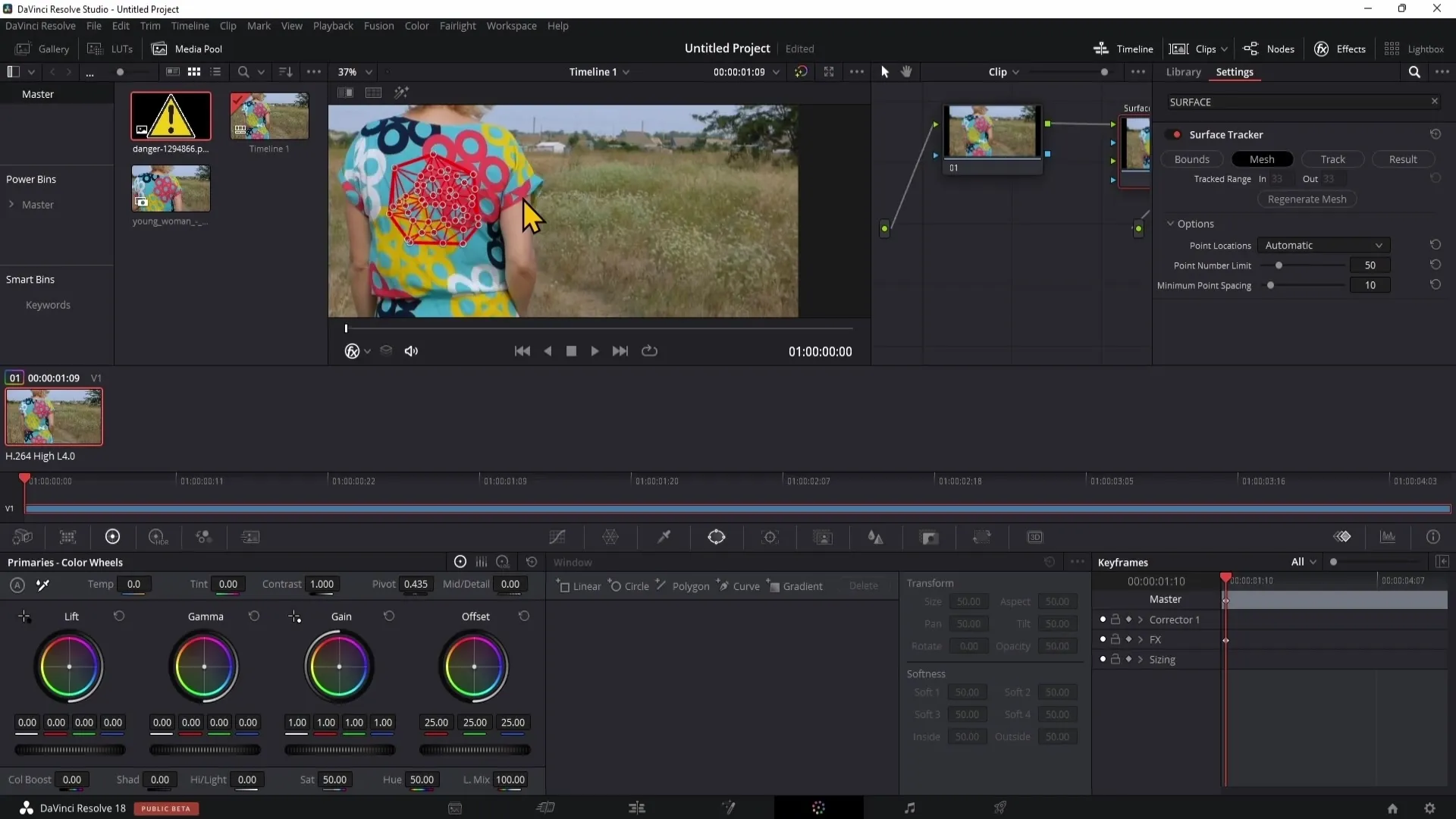 Plynule integrovat loga pomocí Surface Trackeru v DaVinci Resolve