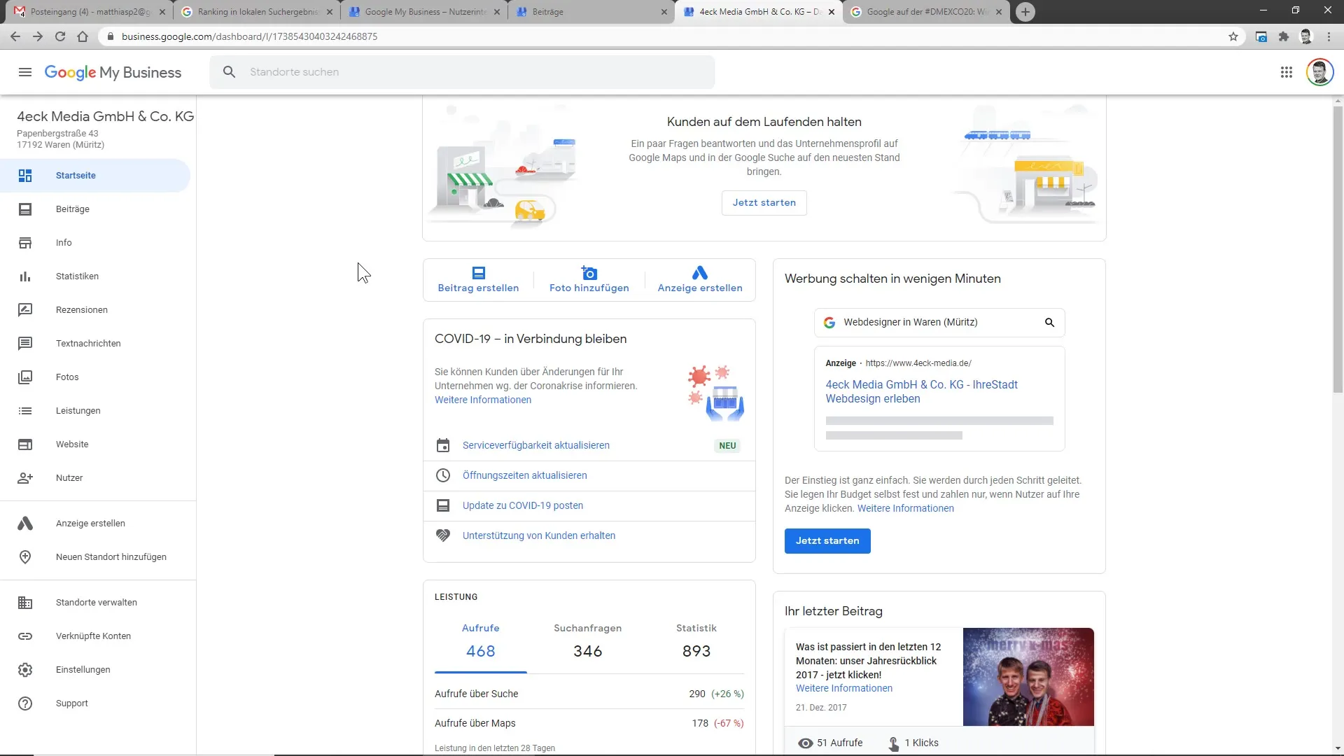 Google Meu Negócio – Conteúdos com sucesso definir e gerenciar