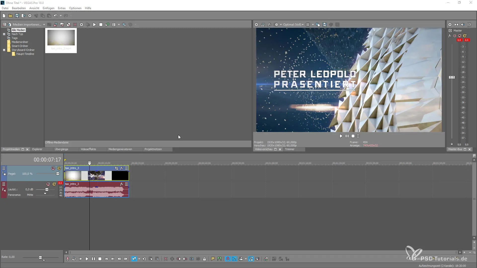 Utilizar a Flicker-Regelung no VEGAS Pro 18 de forma correta