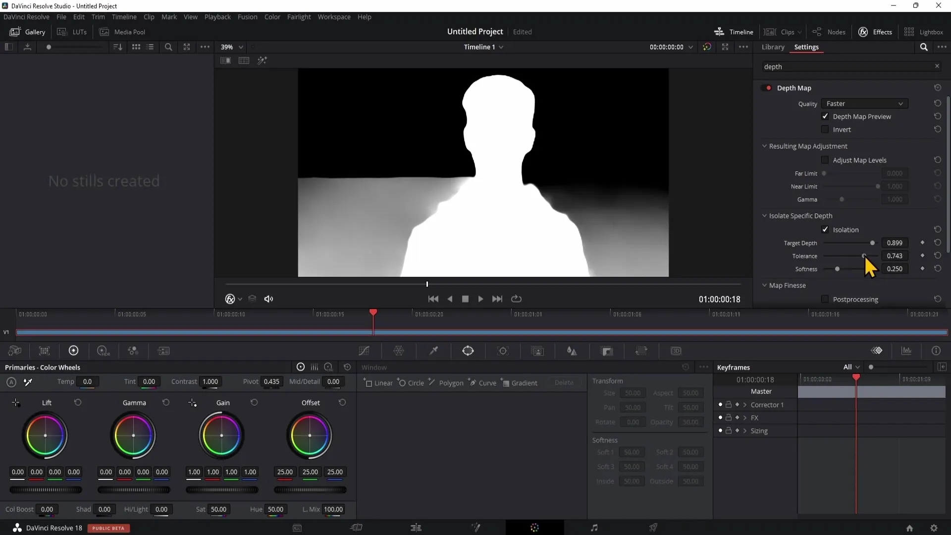 Kreativní efekty s mapou hloubky v DaVinci Resolve