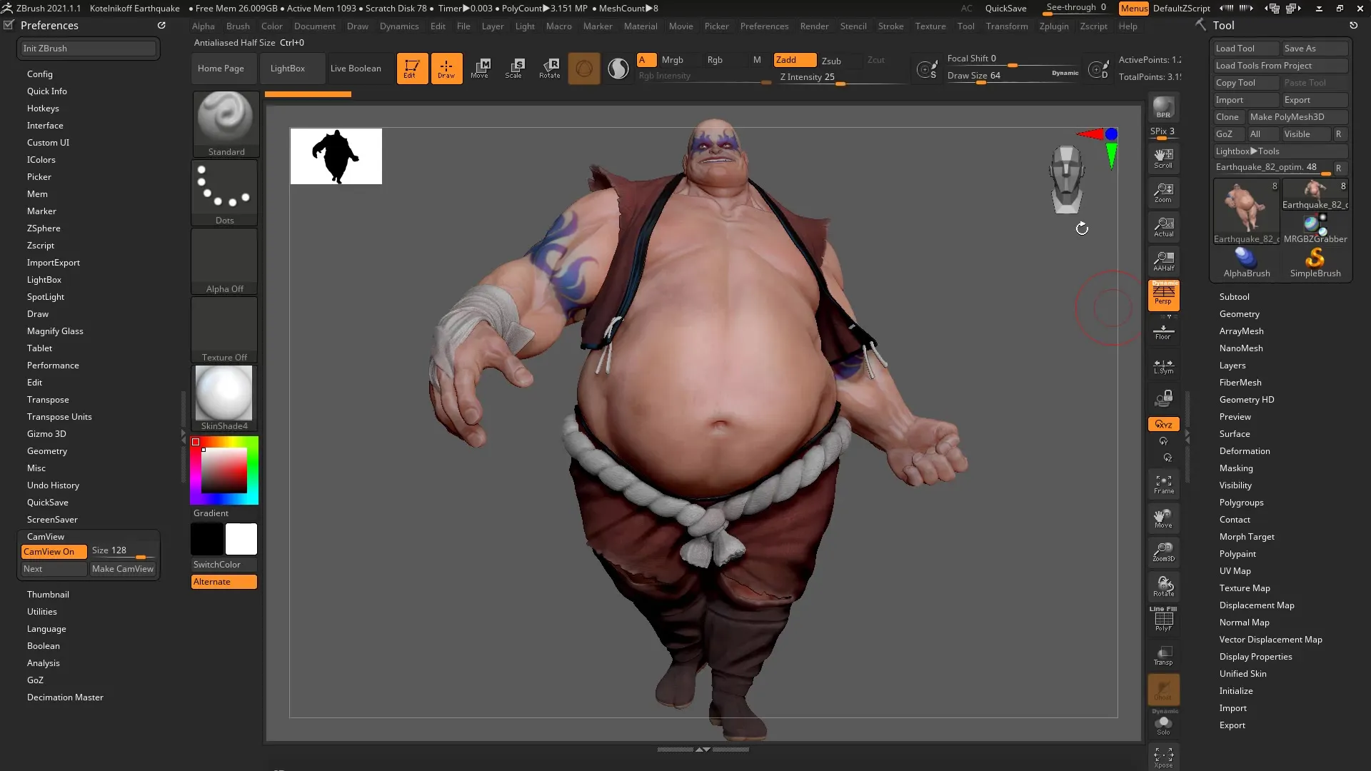 ZBrush 2020 – Cam Silhouette dan Cam View dijelaskan secara menyeluruh ZBrush 2020 – Cam Silhouette dan Cam View dijelaskan secara lengkap