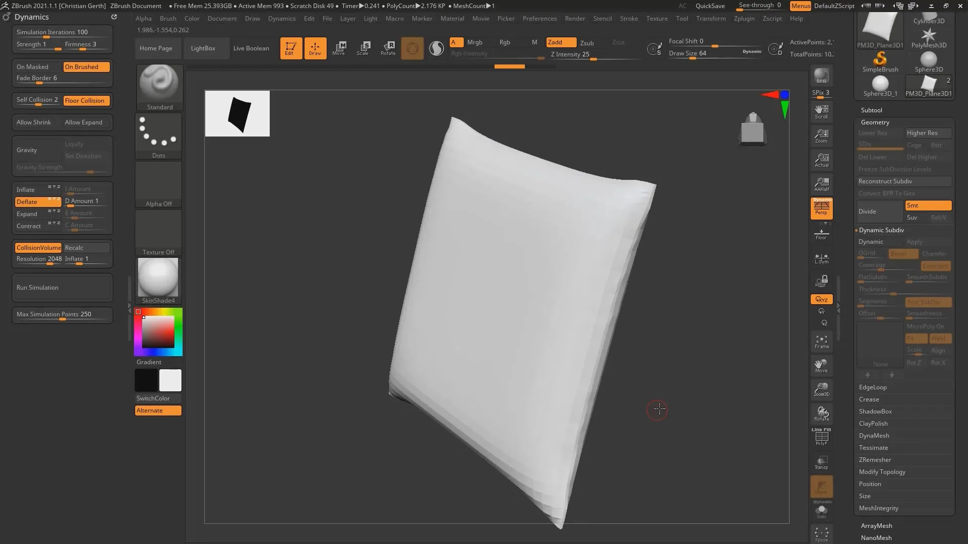 ZBrush 2021: Simularea țesăturii eficientă ZBrush 2021: a crea eficient simulări de stofă