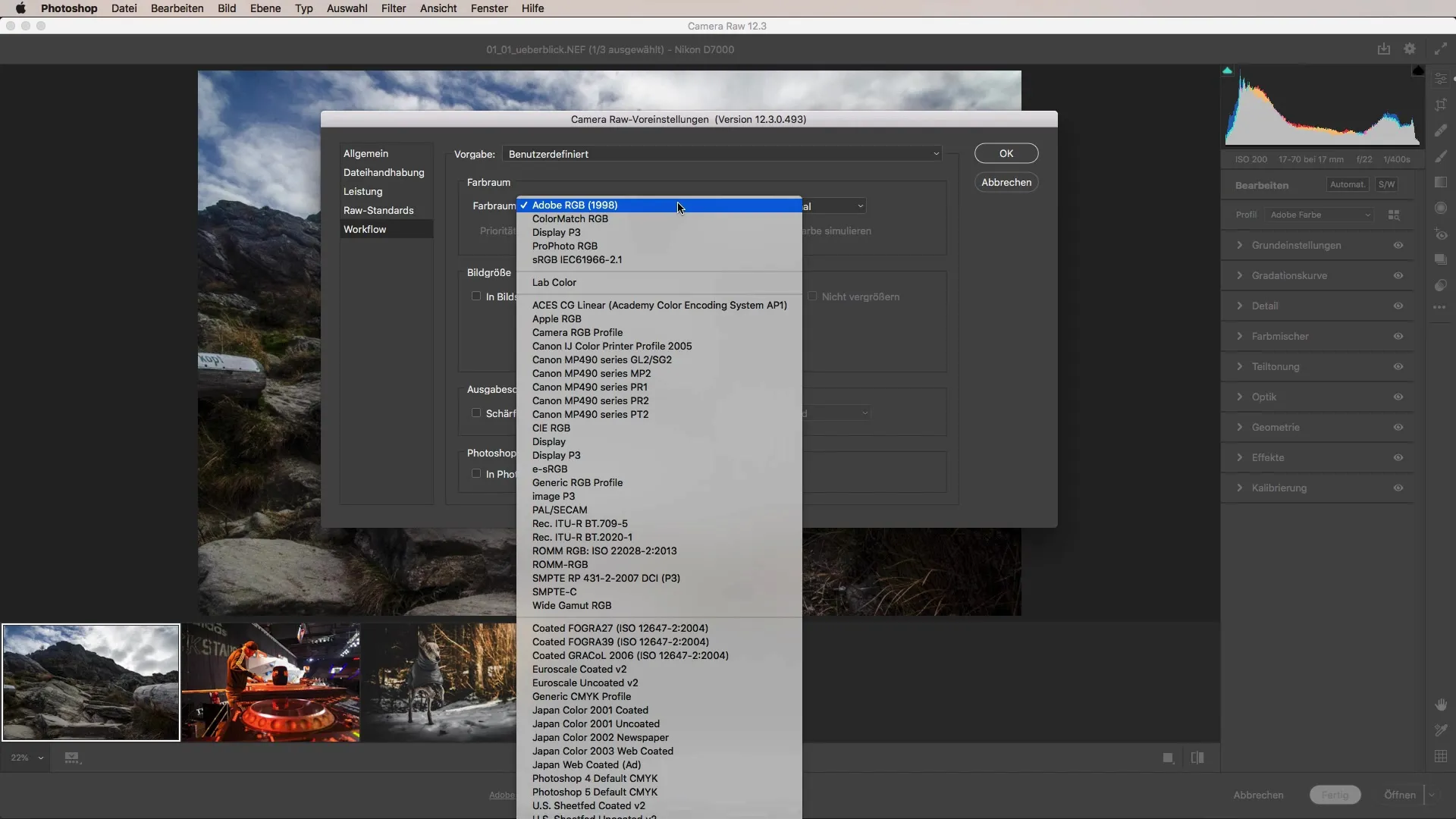 Optimale Voreinstellungen in Camera Raw konfigurieren Optimale Voreinstellungen in Camera Raw konfigurieren