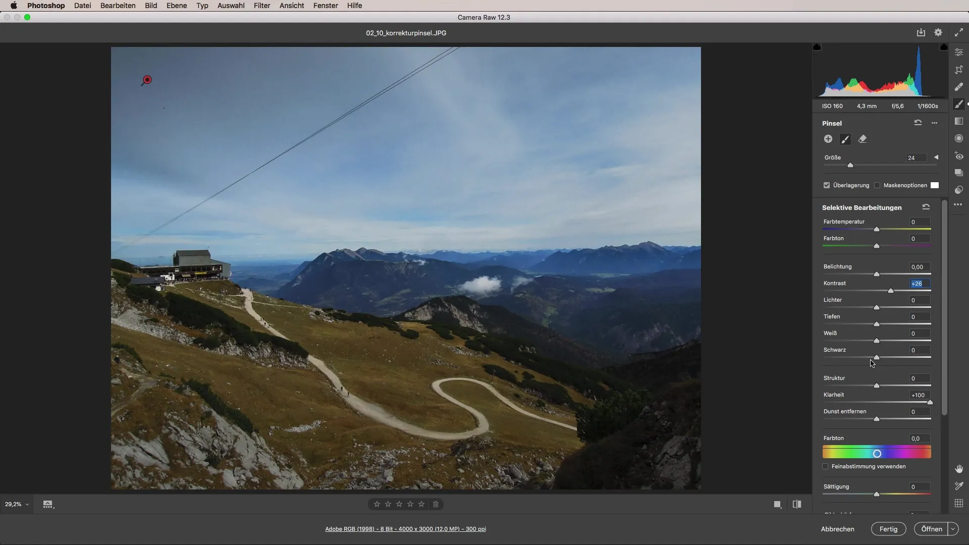 Effektiver Einsatz des Korrekturpinsels in Adobe Camera Raw