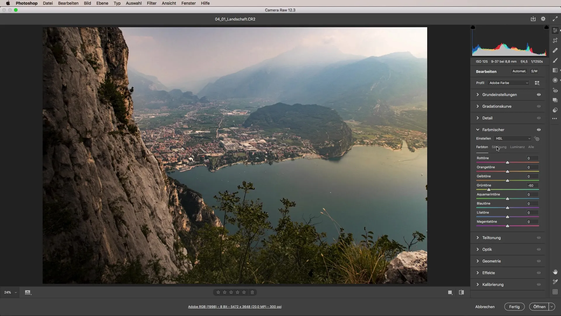 Optimization of your landscape shot with Camera Raw