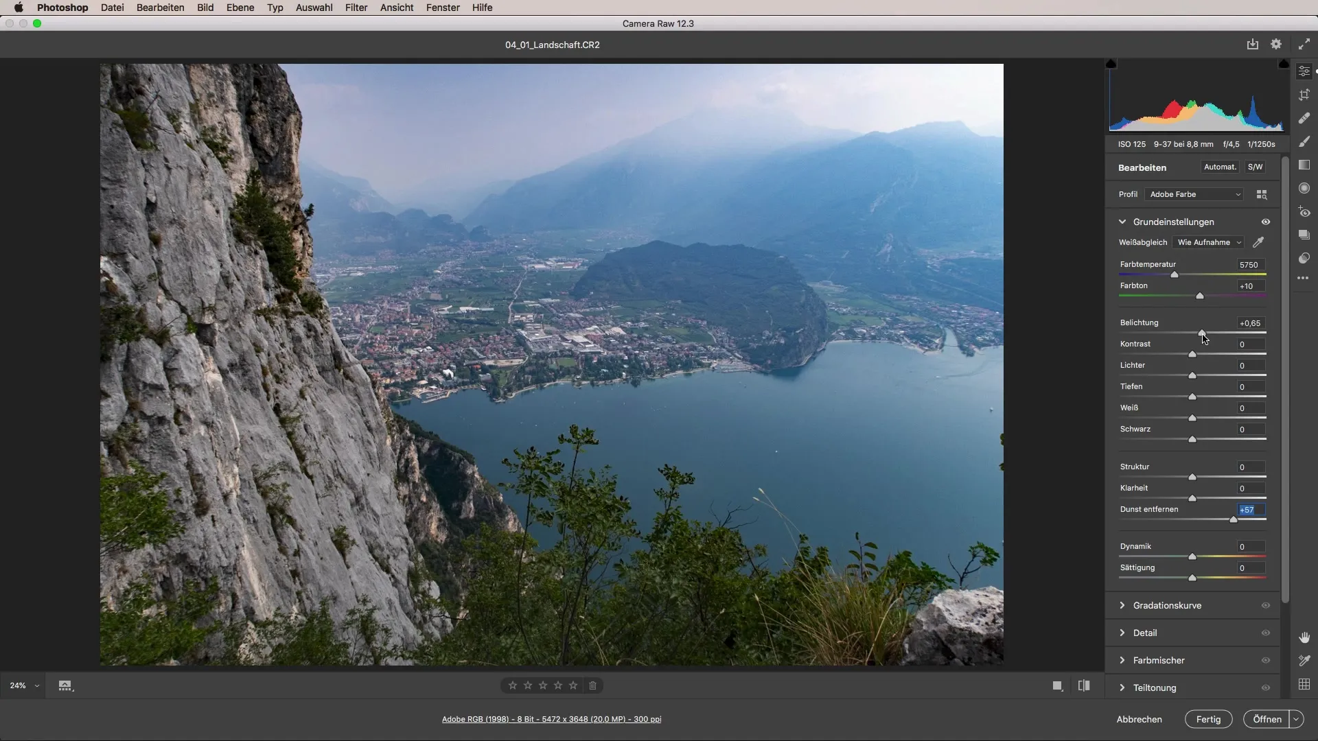 Optimization of your landscape shot with Camera Raw