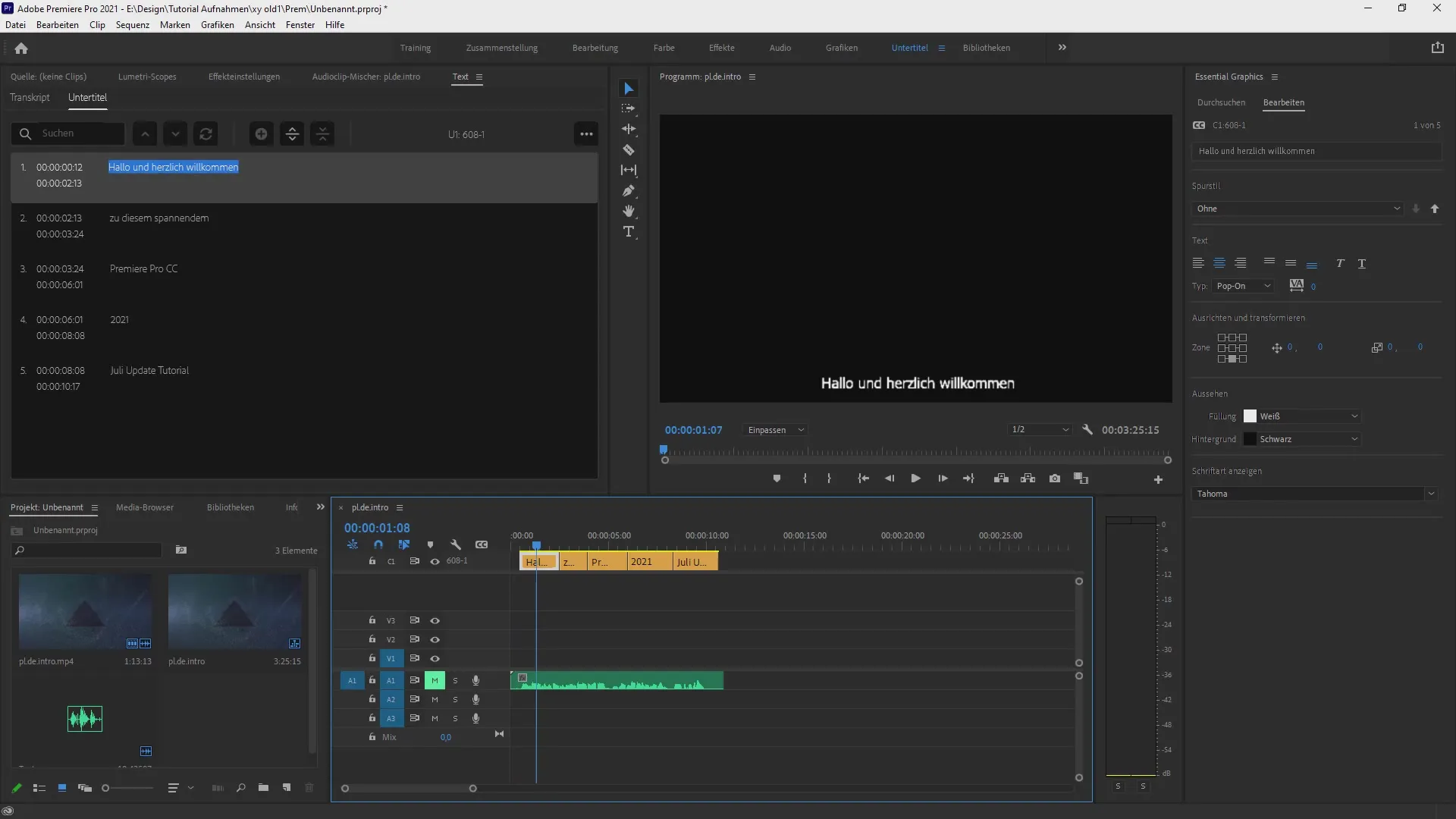 Premiere Pro CC - Create automatic transcription and subtitles Premiere Pro CC - Create automatic transcription and subtitles