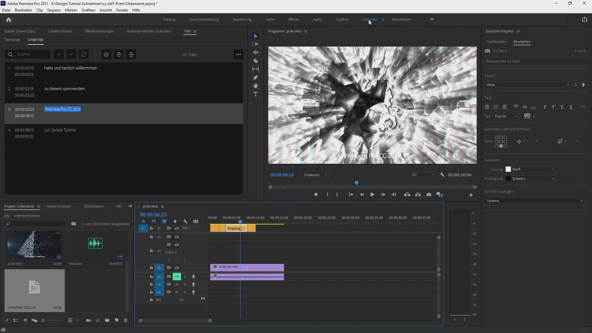 Membuat subtitle bergaya di Premiere Pro CC Membuat subtitle yang bergaya di Premiere Pro CC