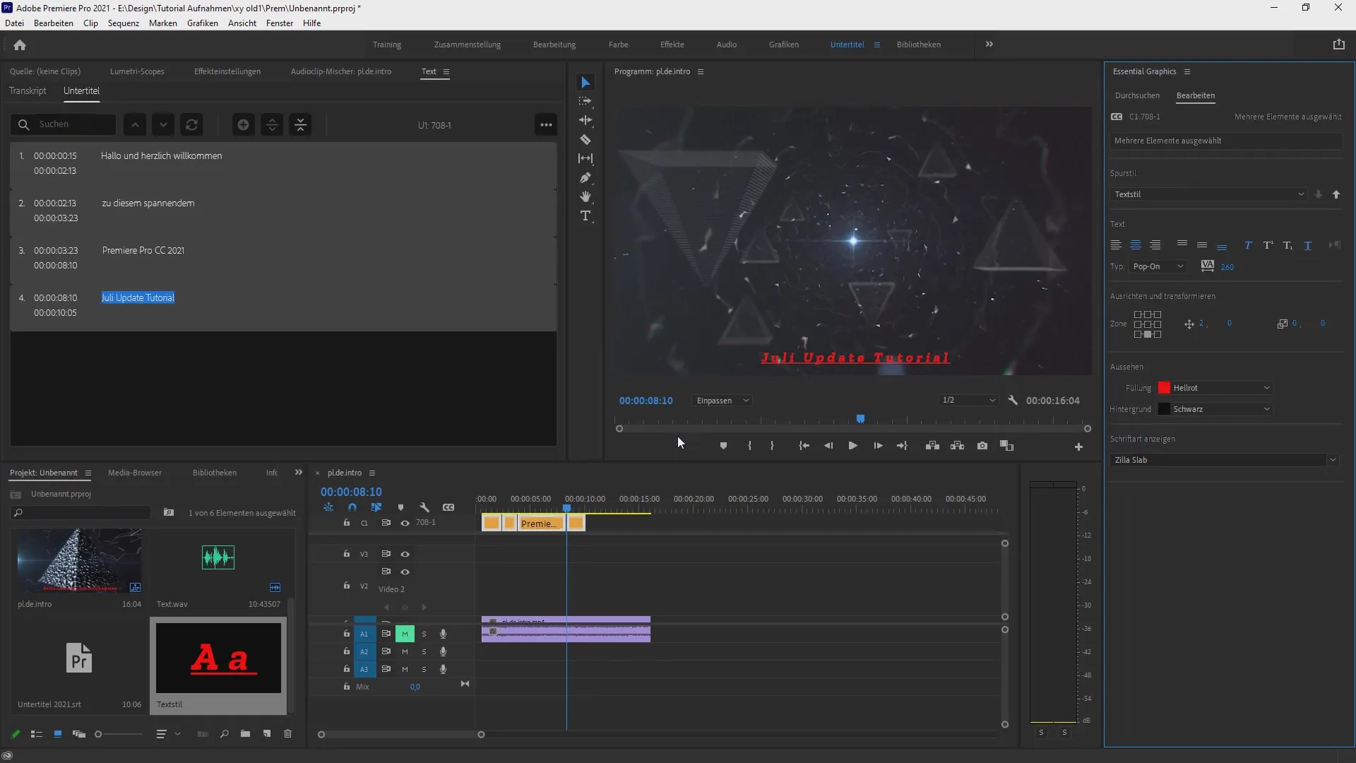 Membuat subtitle yang bergaya di Premiere Pro CC Membuat subtitle yang bergaya di Premiere Pro CC